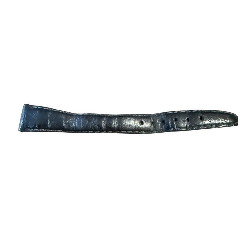 Vintage Gucci 13mm Black Crocodile Leather Watch Strap with Gold Buckle - Picture 3 of 8